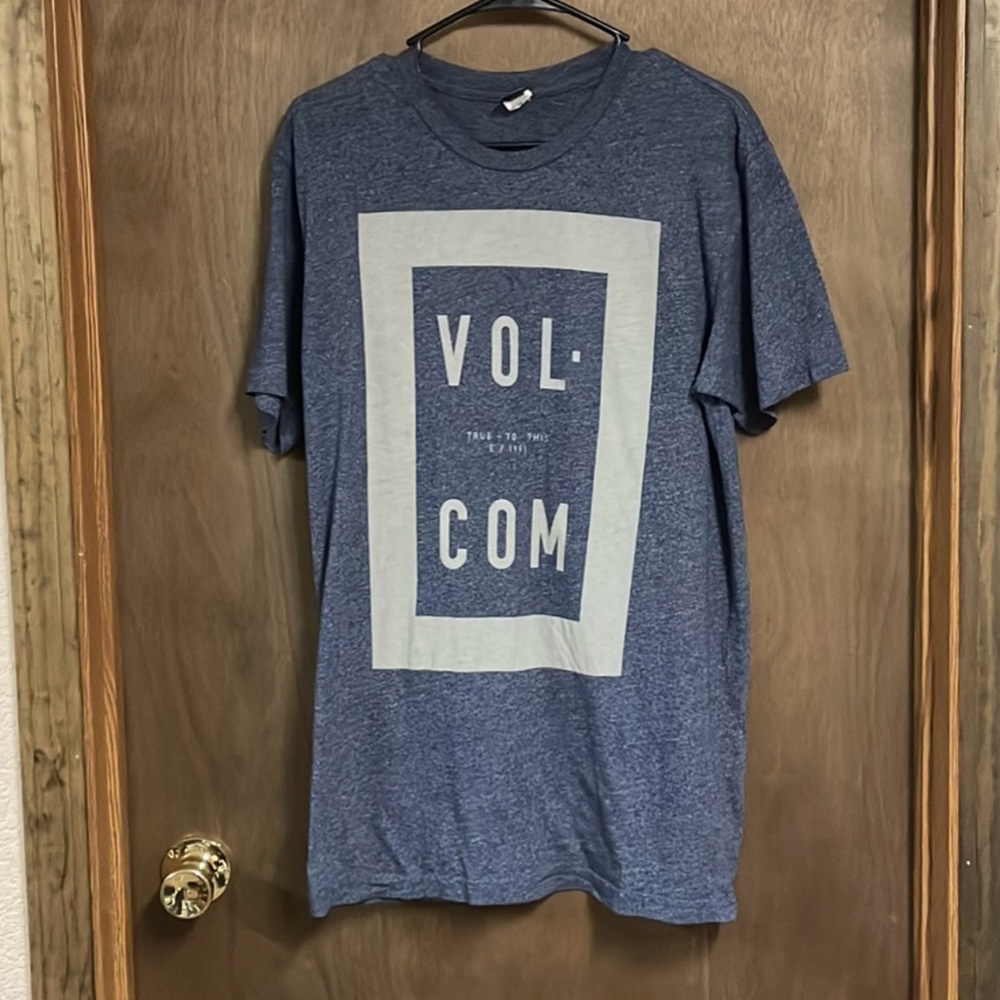Volcom Short Sleeve Shirt Navy‎ Blue Logo Large